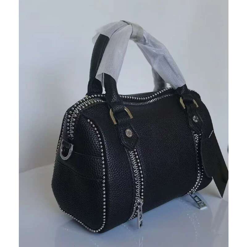 2025 New Women Shoulder Design Fashion Ladies Crossbody Black PU Leather Vintage Chain Envelope Bag