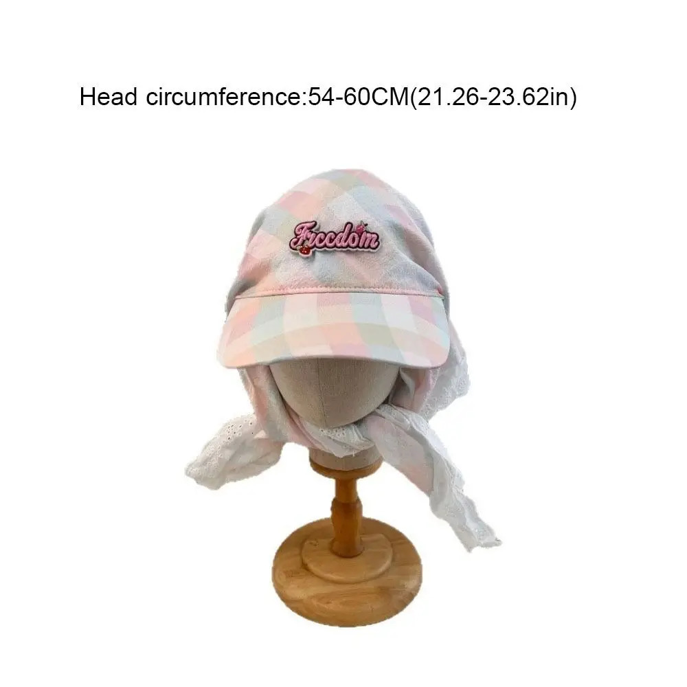 Casual Korean style plain baseball cap embroidered cotton shoulder strap shoulder strap hat hair strap leather hat letter headscarf hat girl 250429BJ - view 6