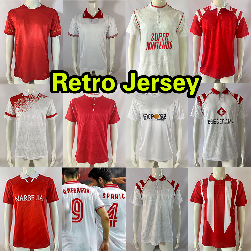 87 90 91 92 93 94 96 03 04 12 13 15 16 Sevilla FC Retro Soccer Jerseys SPAHIC Davor Suker Maradona Home Away Classic Vintage Football Shirt Camiseta Futbol Shirts uniforms