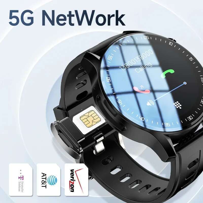 128G A7 4G Smart Watch SIM Card Dual Camera Video Call Step Tracker with Wifi GPS Waterproof Google Play Store for Men Chirldren