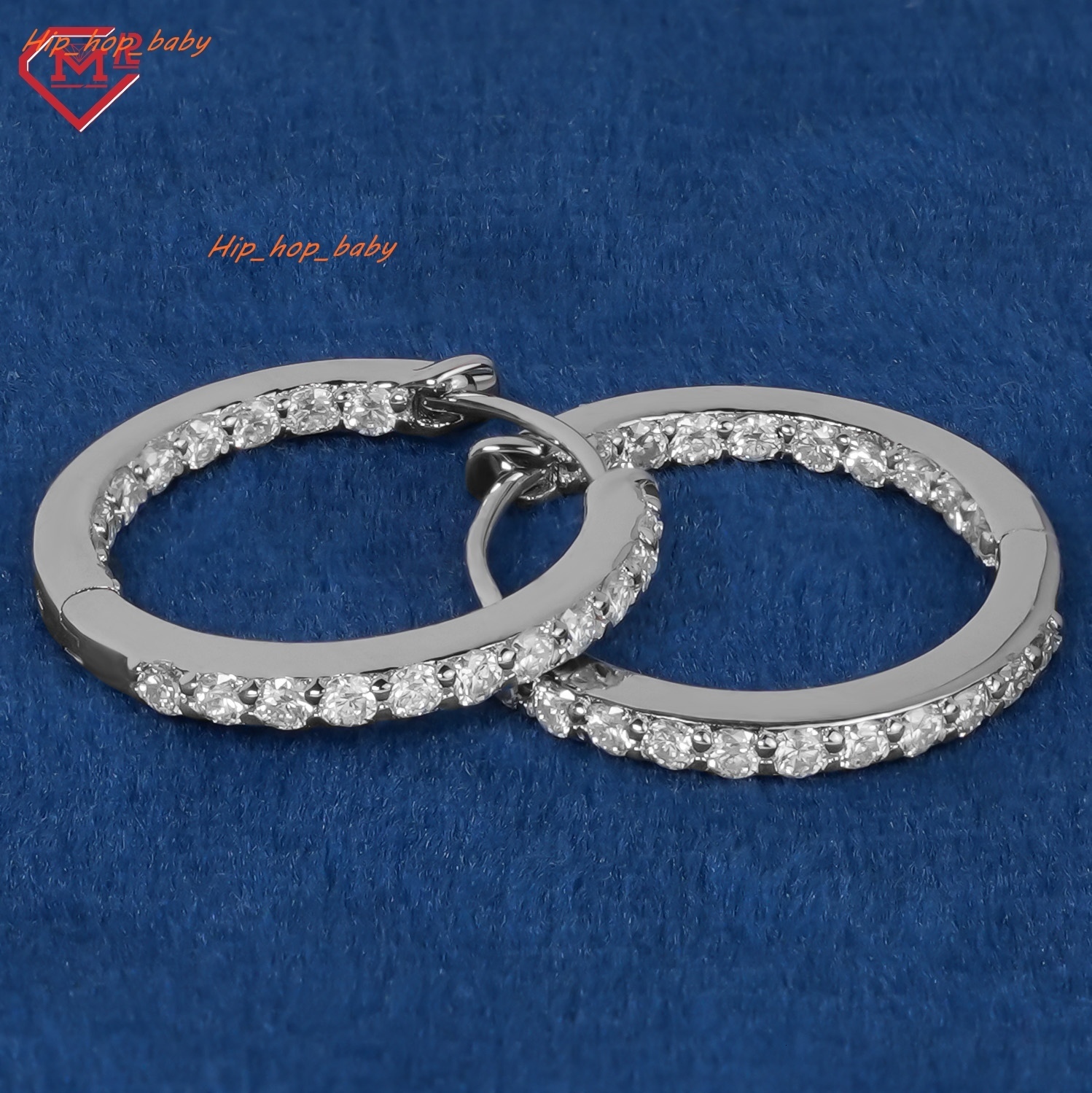 Luxury Moissanite Hoop Earrings Custom 925 Sterling Silver Vvs Iced Out Moissanite Earrings