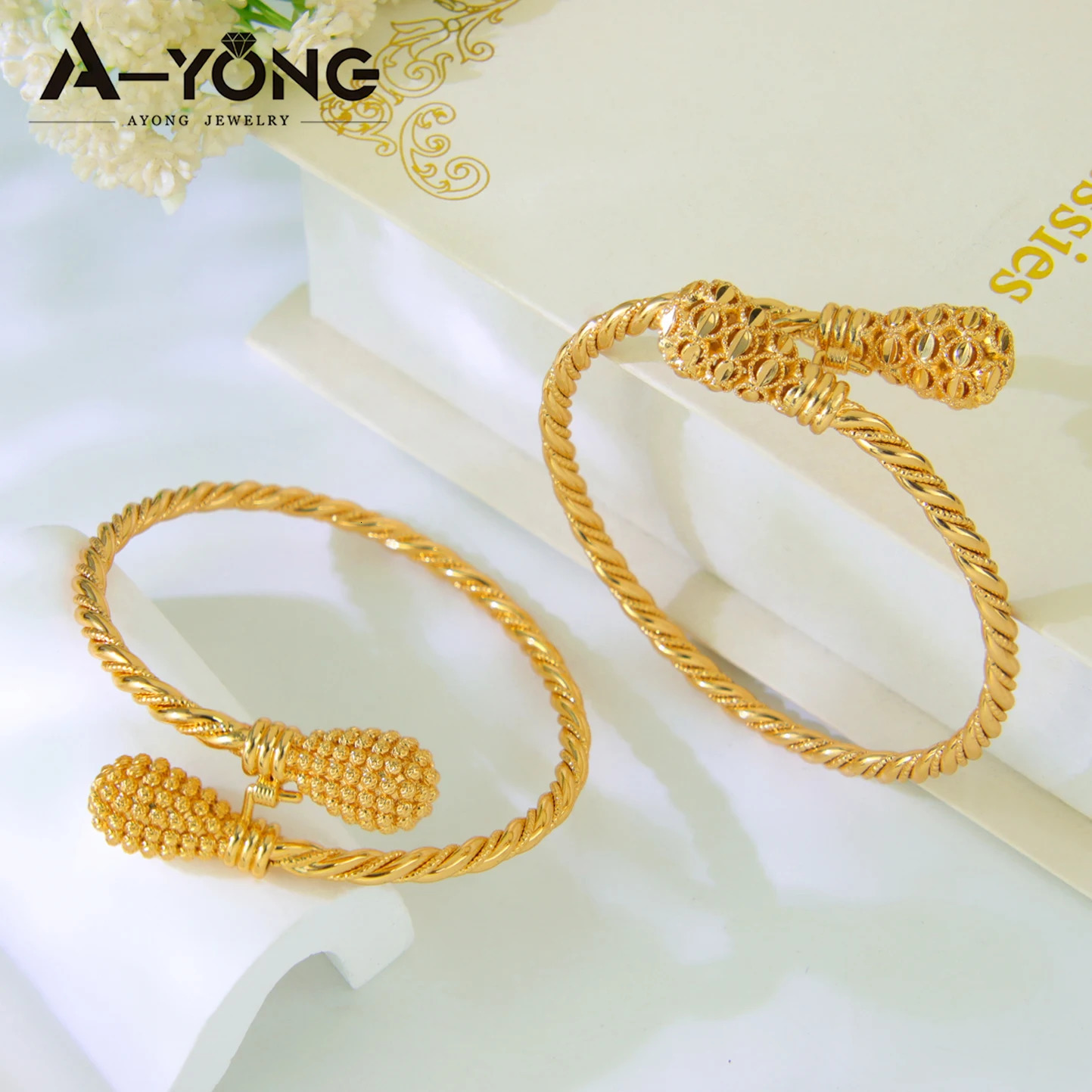 Fashion Dubai Gold Bracelet 21k Gold Plated Saudi Muslim Cuff Bracelet Nigerian Women Wedding Event Party Jewelry 250425