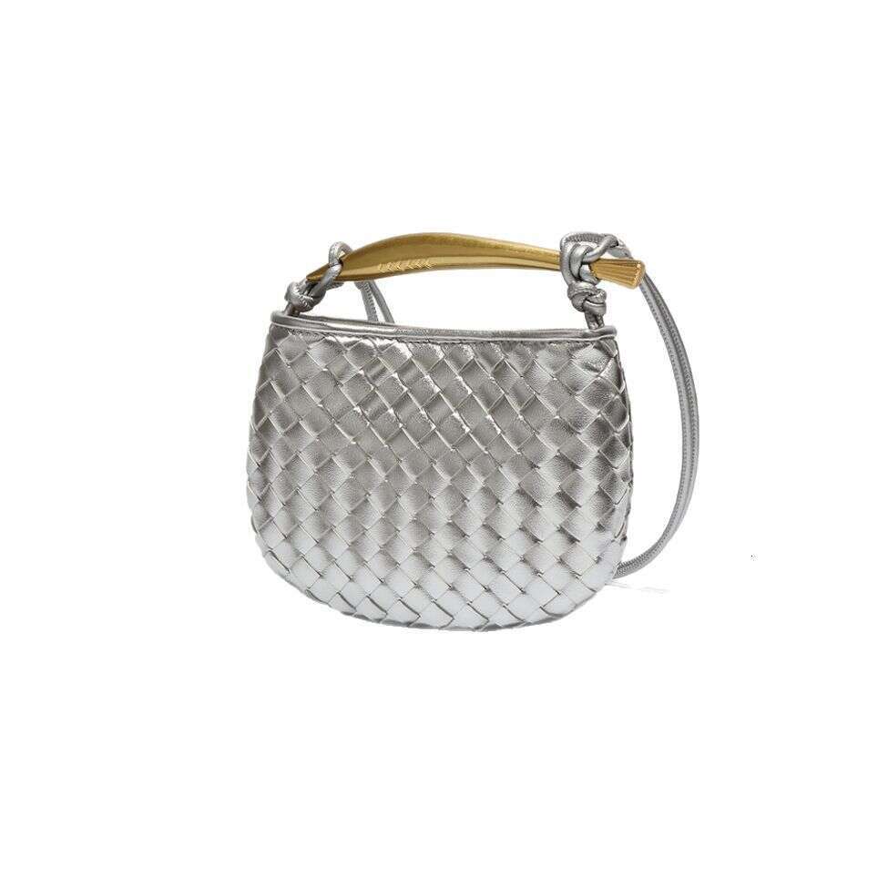 New sardine hand woven women's fashion casual mini dumpling bag shoulder handbag