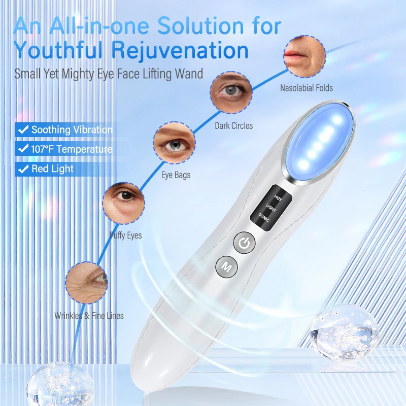 Eye massage introducer lightens dark circles eye bags eye pencil vibration heats IPL eye beauty device 250422