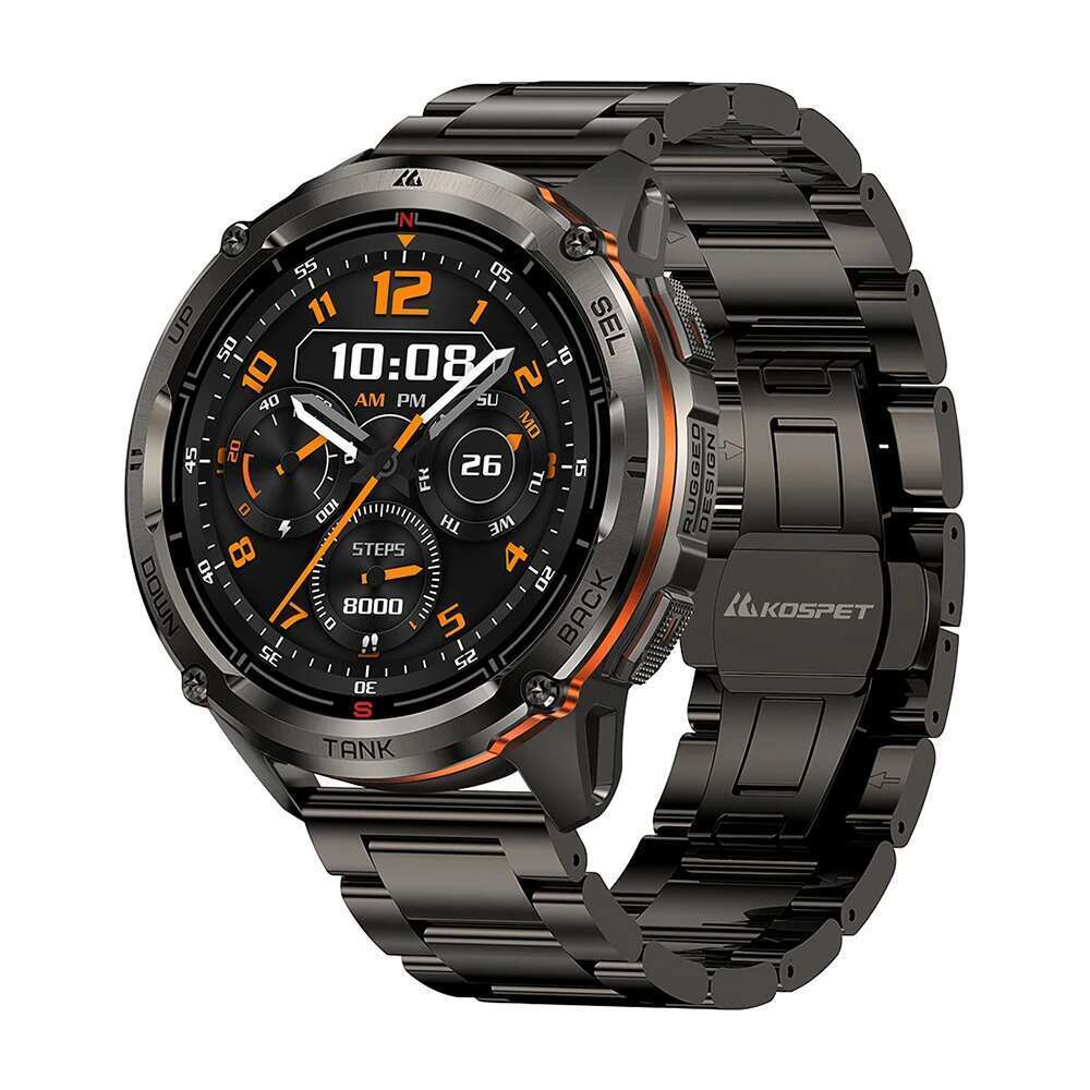 KOSPET TANK T3 Ultra 2 GPS Smart Watch For Men Smartwatch Compass Altimeter Barometric 5ATM IP69K Waterproof AMOLED Mens Watches