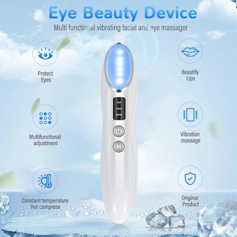 Eye massage introducer lightens dark circles eye bags eye pencil vibration heats IPL eye beauty device 250422