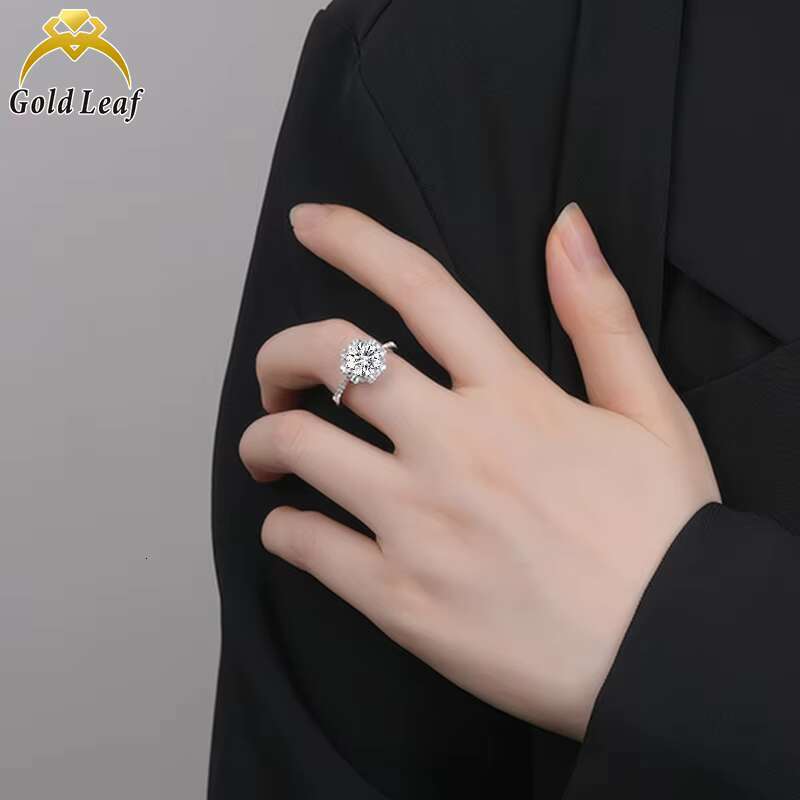 Trendy Ring Manufacturer Directly 3CT-5CT Diamond Moissanite S925 Silver Plated 18K Gold Engagement Wedding Rings for Women