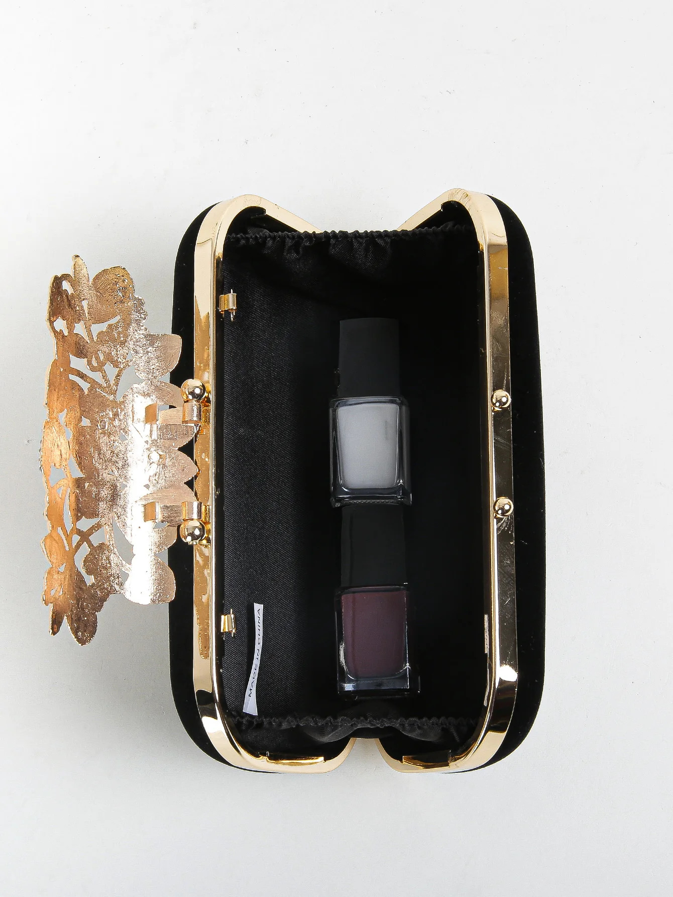 Diamond clutch bag with crystal flower buckle womens evening handbag formal party wallet 250428
