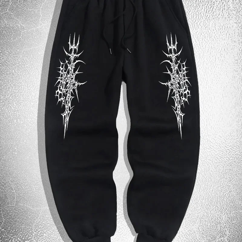 Mens printed waist sports pants street casual sports pants outdoor sports casual pure sports pants 250428