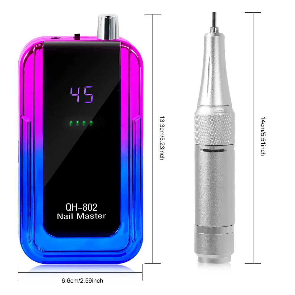 45000RPM Rechargeable Electric Nail Drill Rig Professional Nail Polishing File Low Noise Polisher for Nail Salon Tools 250418