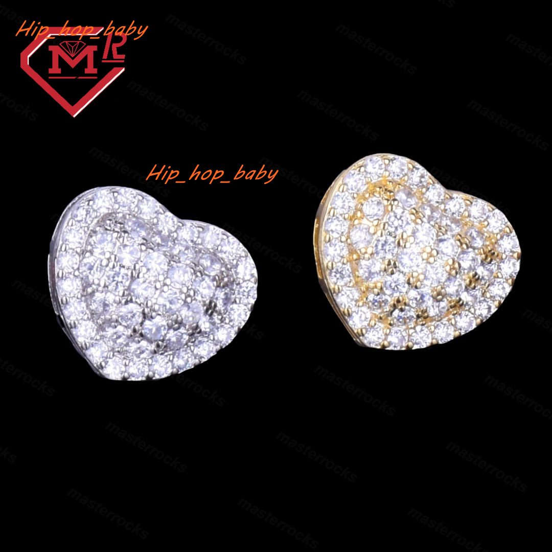 Wholesale Price Heart Earrings Cute D Color Moissanite Daily Wear Stud Woman 925 Sterling Silver Moissanite Earrings