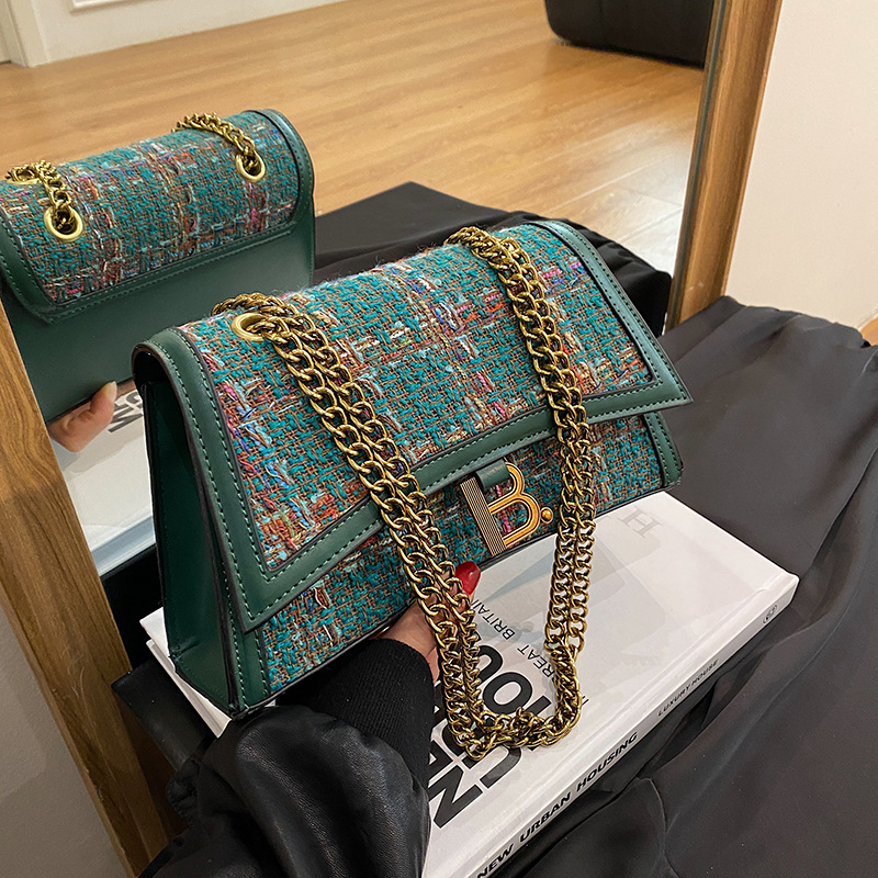 free shipping designer shoulder bags flap Spring Fashionable Versatile Knitting vintage casual Crossbody Bag black red green