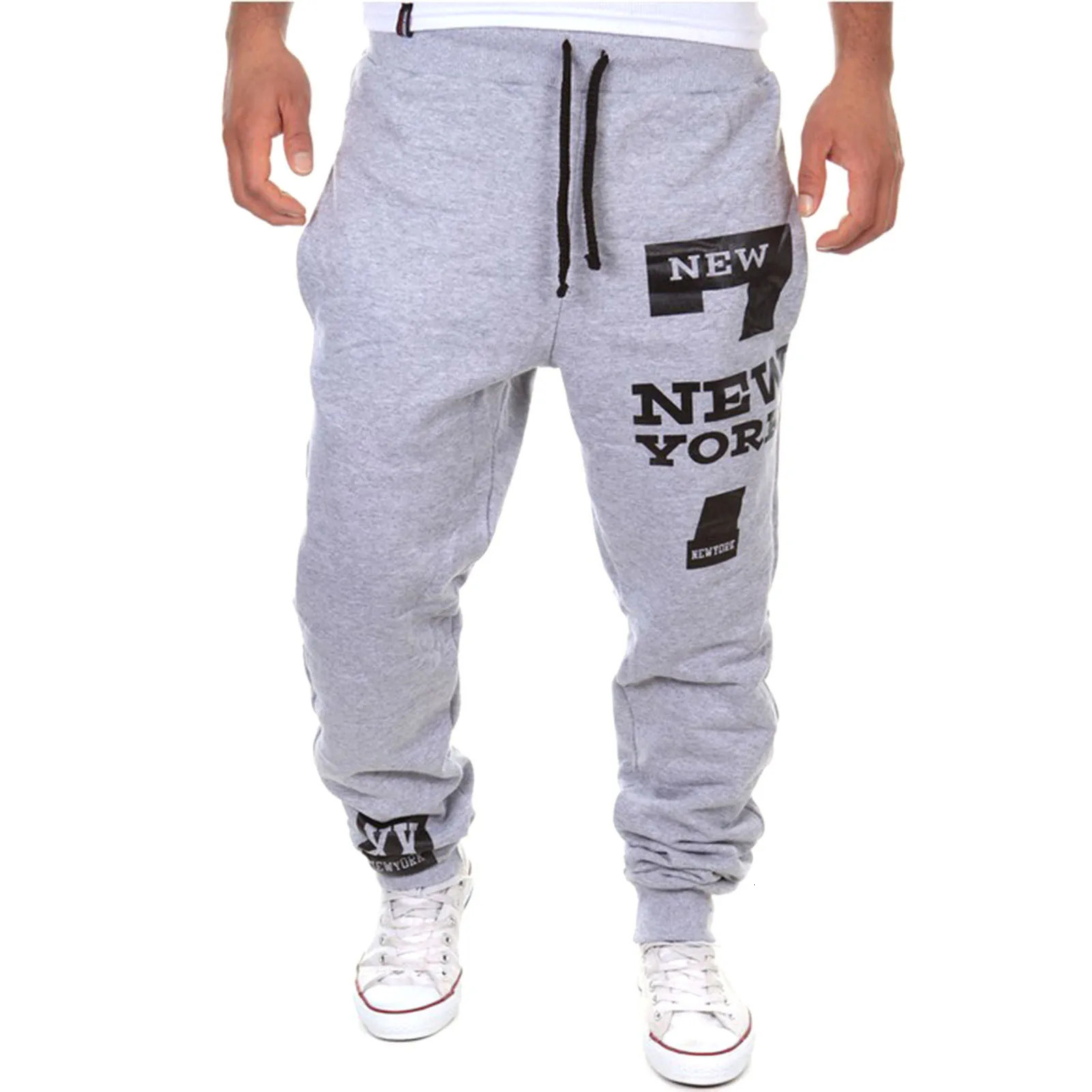 Mens active sports pants with letter printing for runners Trouser brushed elastic waist fitness pants for autumn and winter 250428