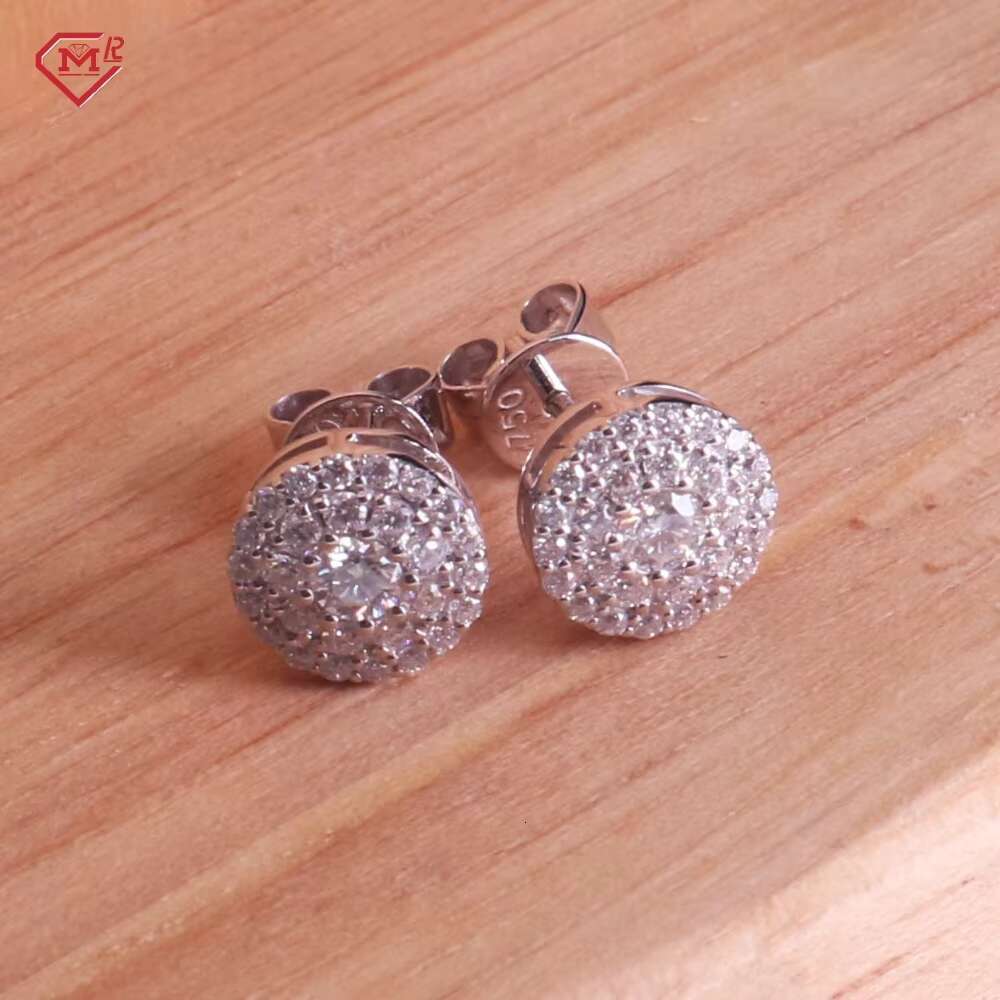 0.5CT 1CT Moissanite Earrings Cluster D VVS 925 Sterling Silver Moissanite Earrings