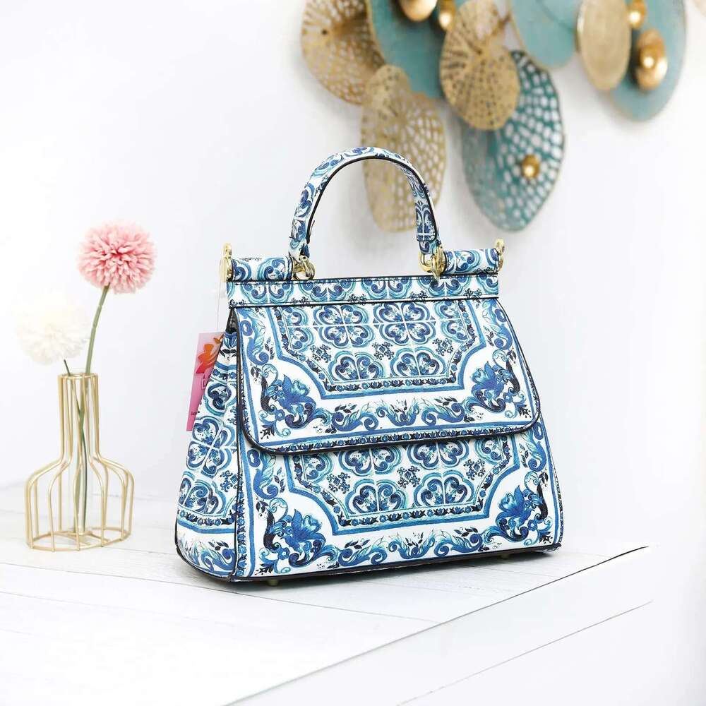 Classic Women Frame Handbag Leather Printing Shoulder Messenger Totes Ladies Bags Bolsa Feminina Art Print