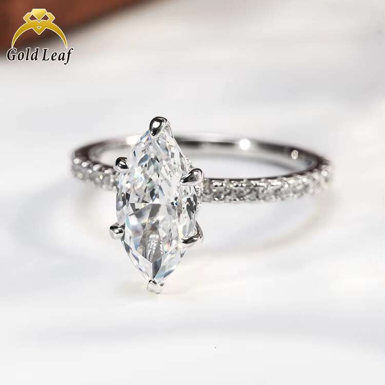 Goldleaf Wholesale Classic Style 925 Sterling Silver Wedding Engagement Ring Hot Sale Womens Fine Jewelry Gold Plated CZ Stones
