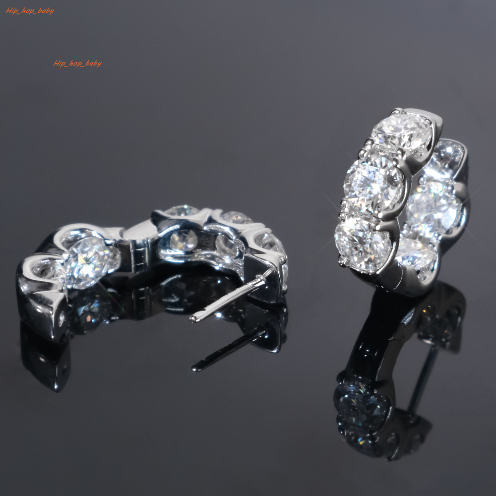 High Quality Hip Hop Earrings VVS GRA Certificated Luxury Hoop Wedding Moissanite Earrings