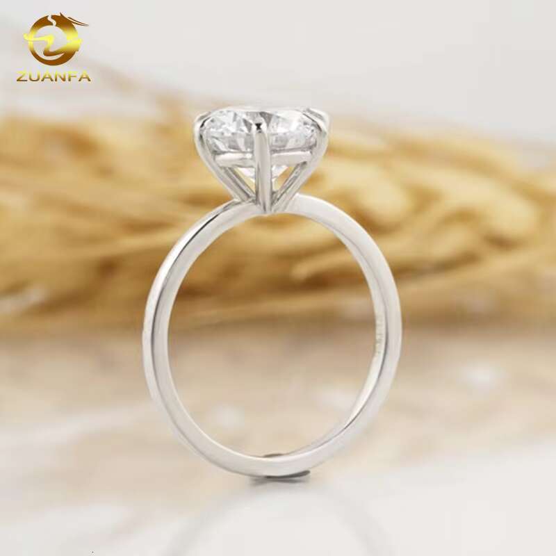 High End Jewelry High Quality H A Cut Lab Diamond Wedding Rings Classical 6 Prongs14K Solid White Gold Engagement Ring