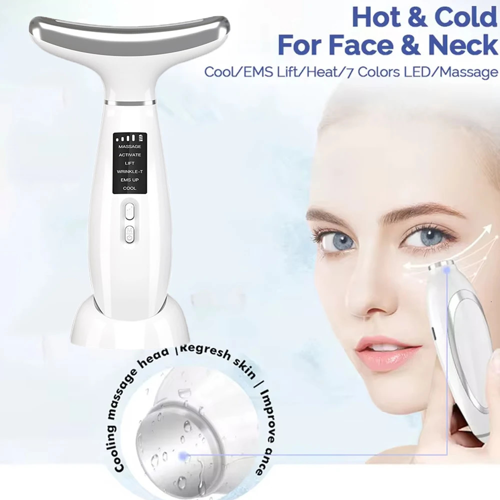 EMS Lifting Massager Ice Compress Neck Beauty Device Double Chin Remover Skin Lift Firming Beauty Massage Device 250422