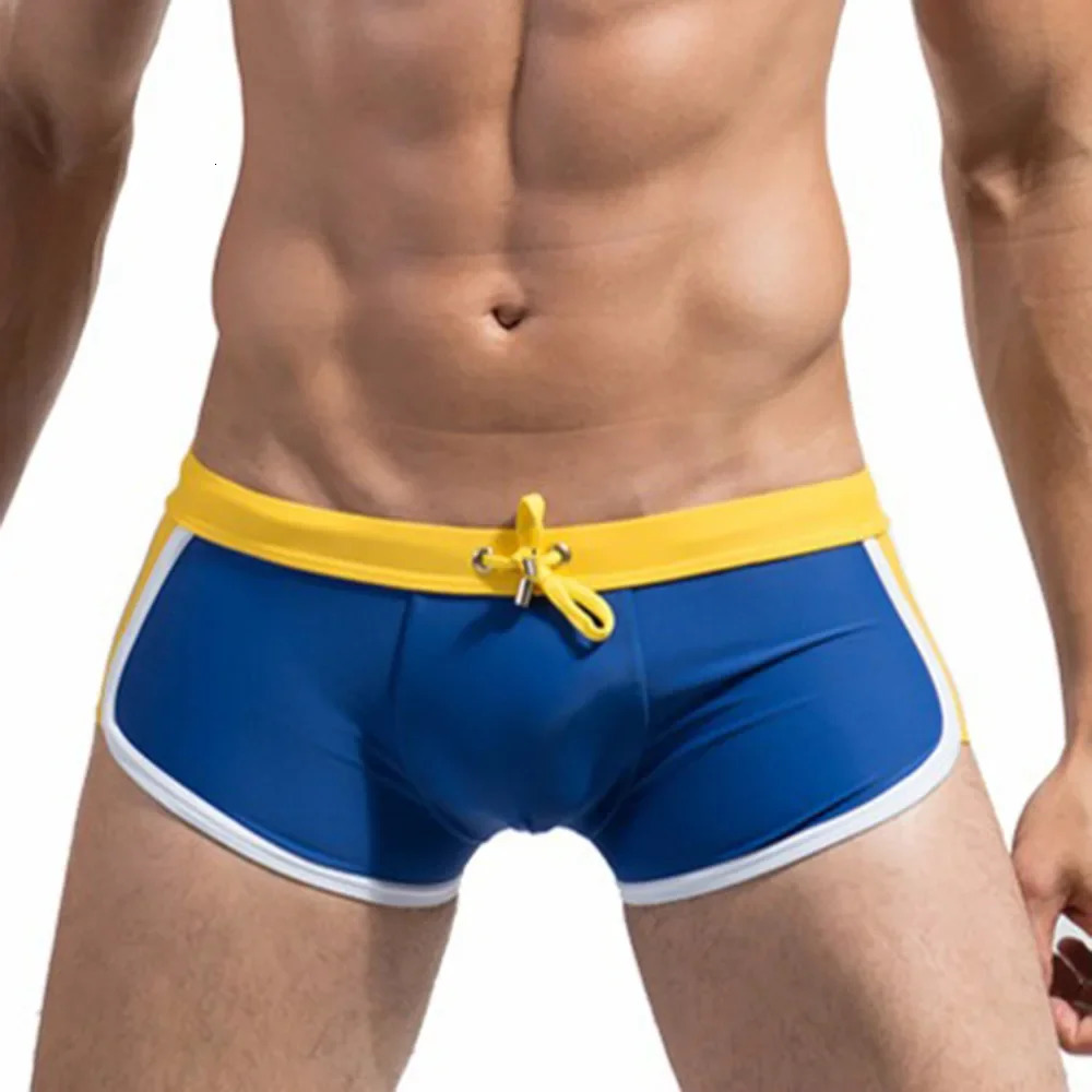 Wholesale Double Insured Swimsuit Pants Selling Fast Trunks Men Women Pleated Elastic Waist Breathable Fabric 250430