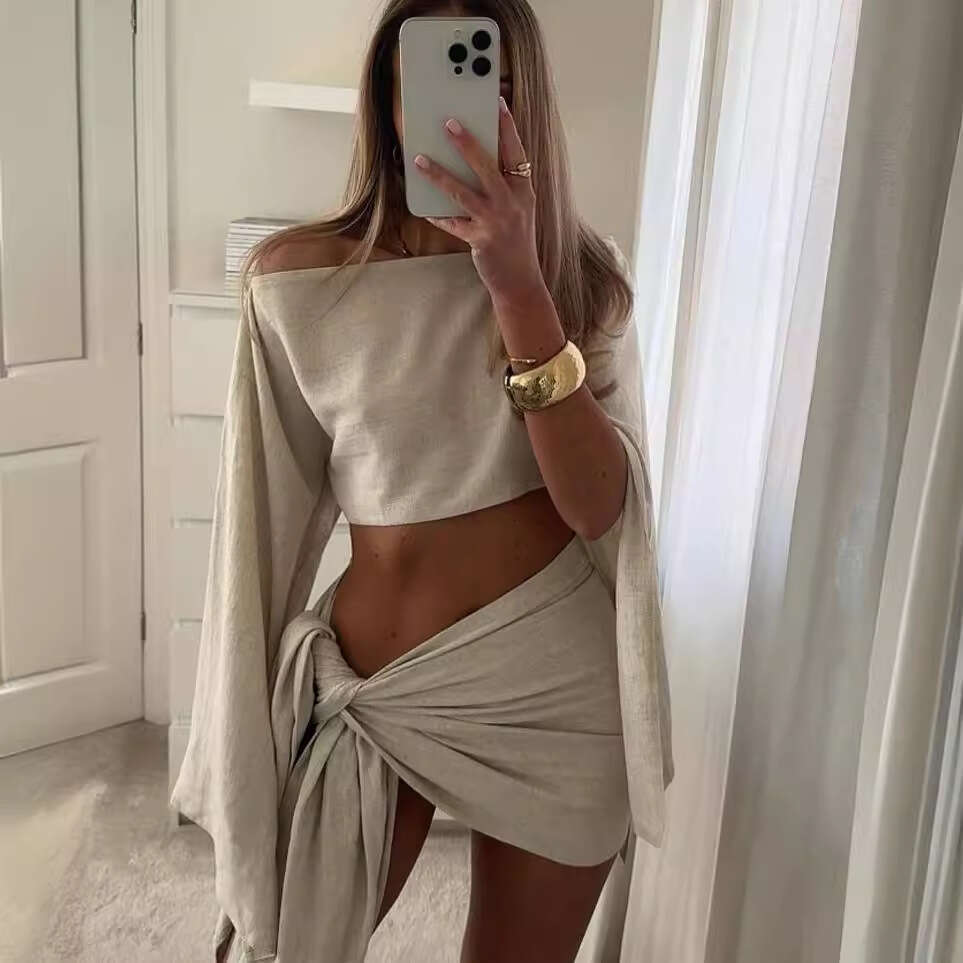 SS6041 European and American Summer Seaside Vacation Sunscreen Breathable Set 2025 New Casual Fashion Trendy Clothing