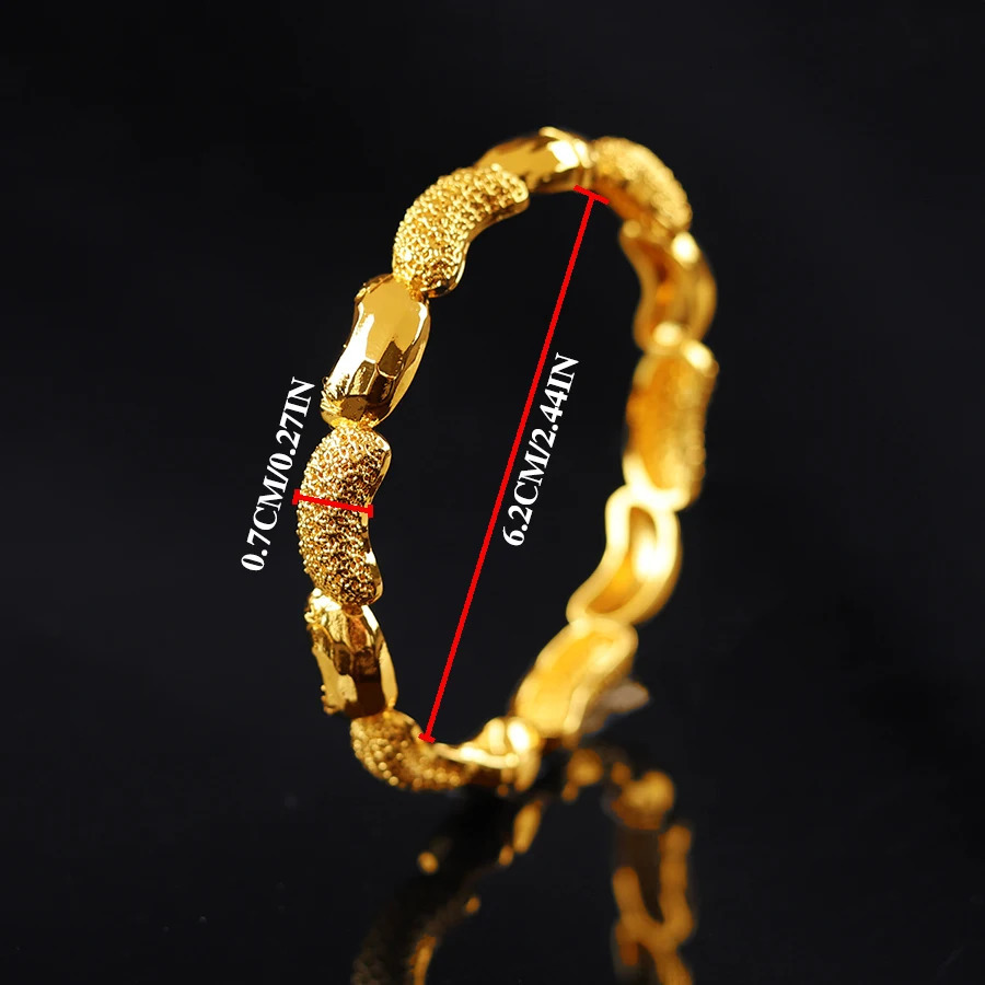4pcs 24K Bracelets from Ethiopia Dubai Middle East Africa Womens Gold Bracelets Jewelry Middle East Wedding Gifts 250425
