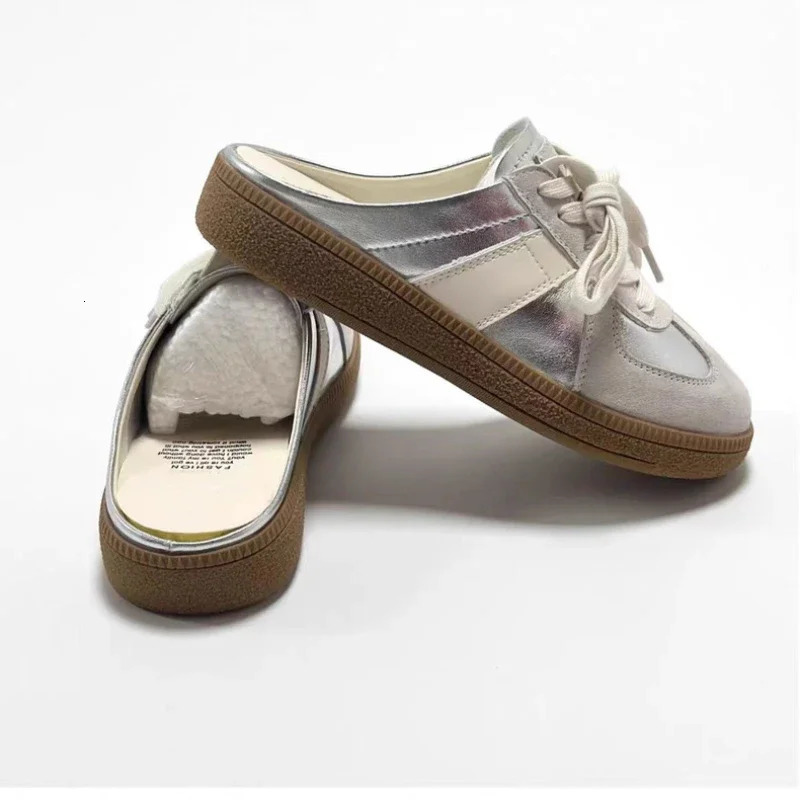 Women Mules Shoes Slip-On Round Toe Loafers Walking Sneakers Lazy Clogs Platform Summer Slip On Creeper Baotou Half Slippers 250421