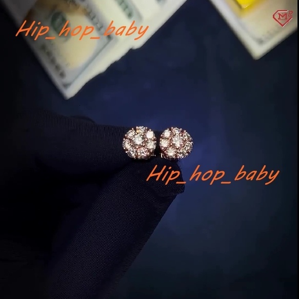 Luxury Moissanite Earring Silver 925 14K Rose Gold Plated Cluster Flower Iced Out Moissanite Earrings