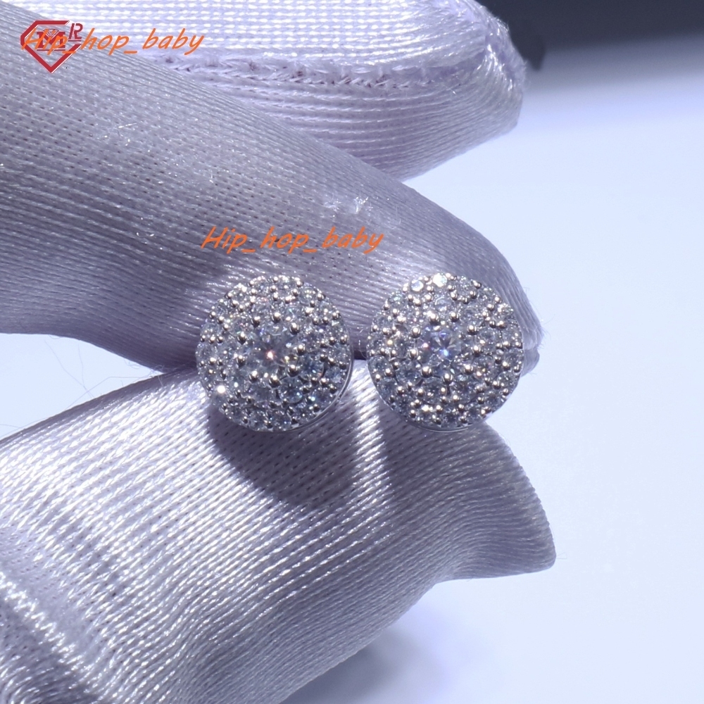 4mm Moissanite Round Earrings Iced Out 925 Silver GRA Certificate Screw Back Moissanite Earrings