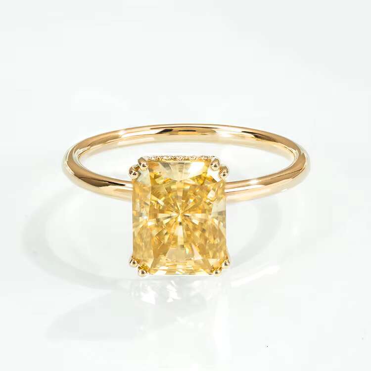 Goldleaf Custom18K Yellow Solid Gold Engagement Ring Mossanite Diamond Classic D VVS Moissanite Wedding Ring for Women