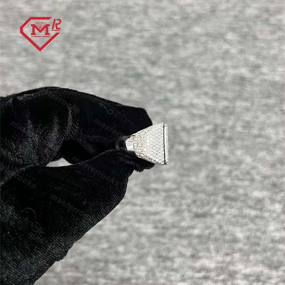 Square Hollow Men Band Ring 925 Sterling Silver Hip Hop Jewelry Custom Iced Out Moissanite Man Rings