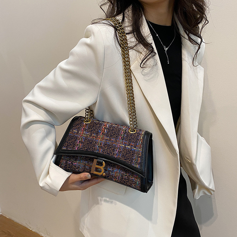 free shipping designer shoulder bags flap Spring Fashionable Versatile Knitting vintage casual Crossbody Bag black red green