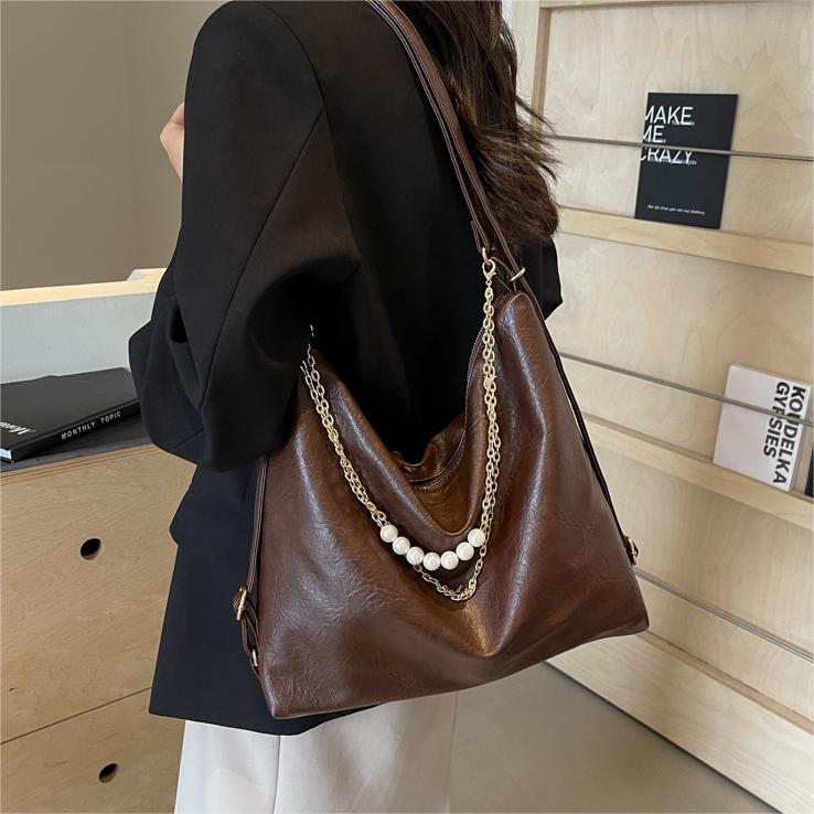 2025 Spring Summer Luxury Chain-Accent Tote Bag - Designer Large Capacity Shoulder Bag w/Free Shipping Versatile Professional & Casual Handbag