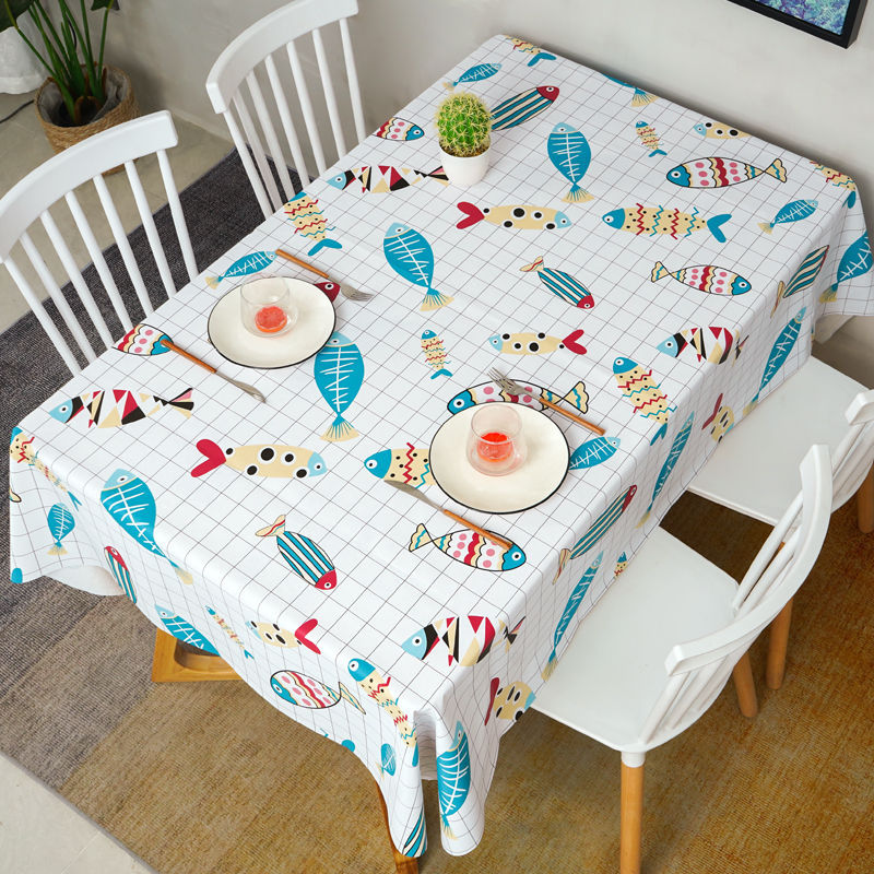 W35 tablecloth waterproof, oil-proof and scalding-proof square tablecloth ins learning desktop decoration arrangement tablecloth pvc coffee table mat