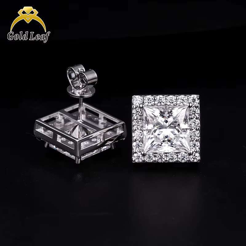 Goldleaf Lab Grown Diamond Earrings Princess Cut 1ct 2ct 10K 14K 18K DEF VVS Price Lab Grown Diamond Gift for Men Women