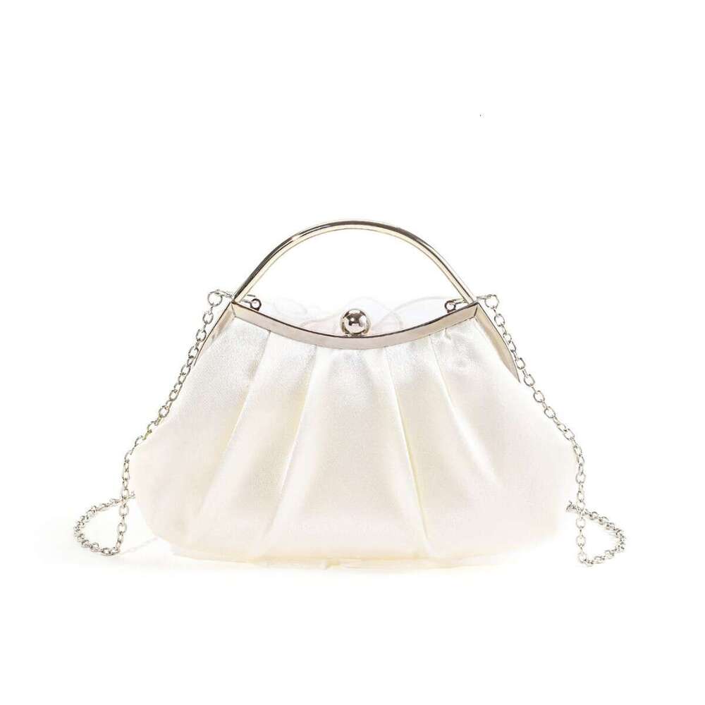 Dinner Bag New French Women S Silk Satin Mesh Handbag Niche Three Dimensional Flower Hanfu Bridal Banquet Bag KQ