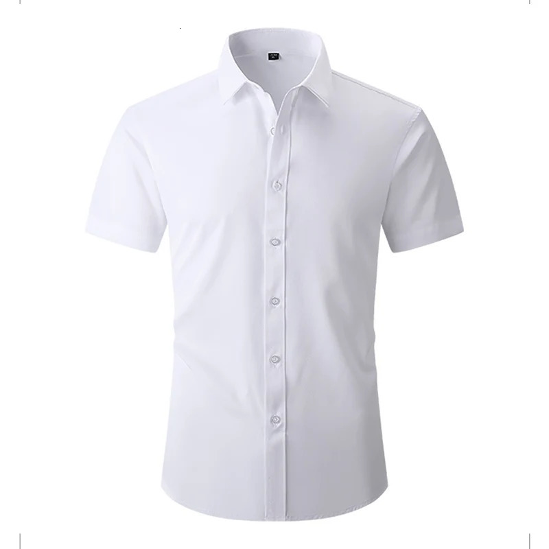 Mens solid short sleeved shirt with casual buttons white black US size S-XL 250427