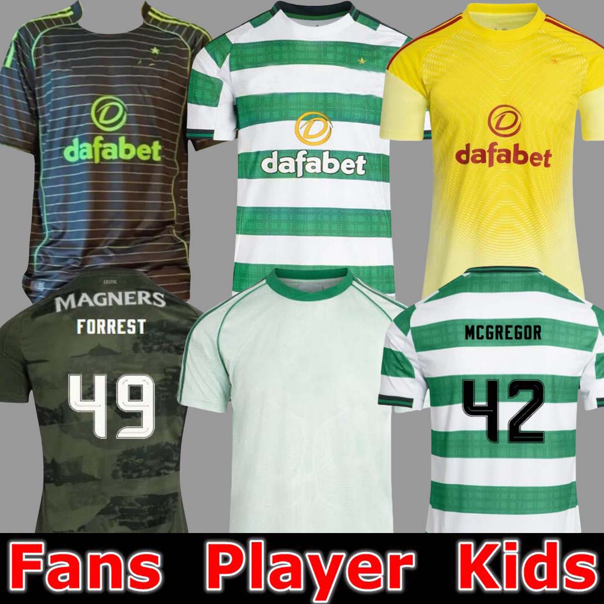Celts 24 25 26 Soccer Jerseys Home away CelticFC KYOGO EDOUARD McCARTHY KUHN IDAH CHRISTIE KYOGO GRIFFITHS FORREST MEN Kids kit uniforms Football Shirt 2024 2025 2026