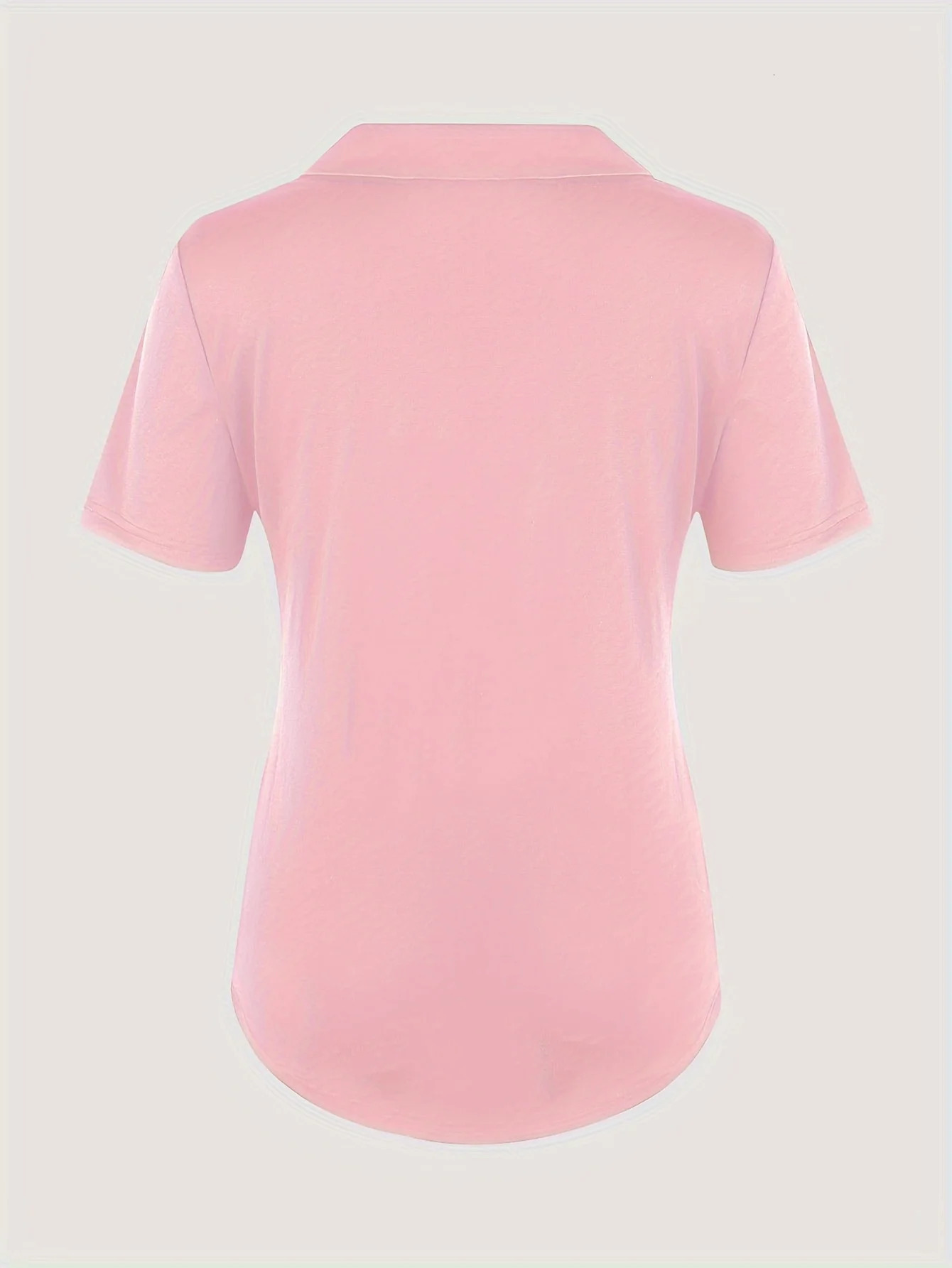 Loose casual workplace short sleeved lapel fashionable solid color POIO shirt 250425