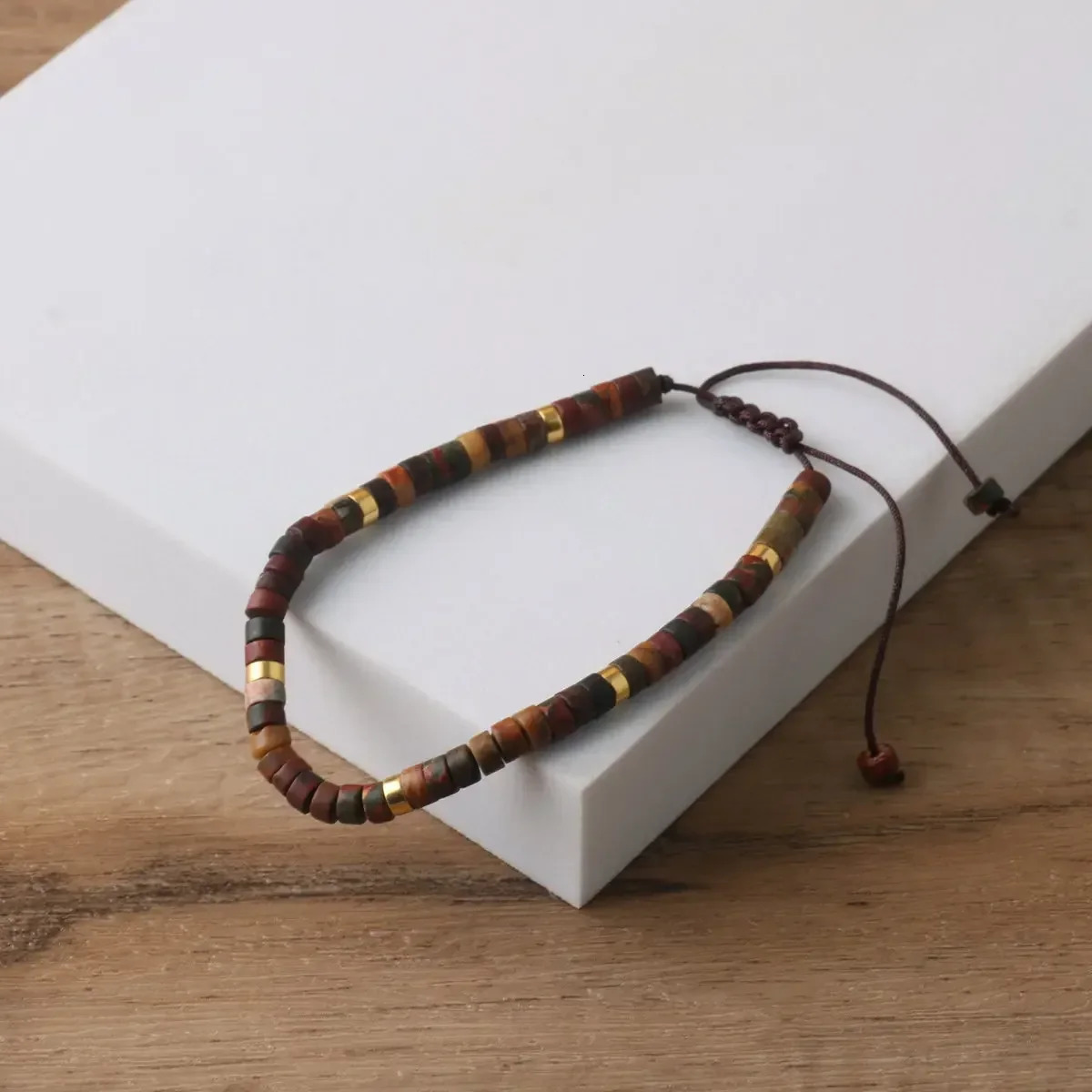 1 piece of Picasso Jasper bead bracelet adjustable high-quality minimalist bracelet natural stone bracelet Dainty bracelet 250428