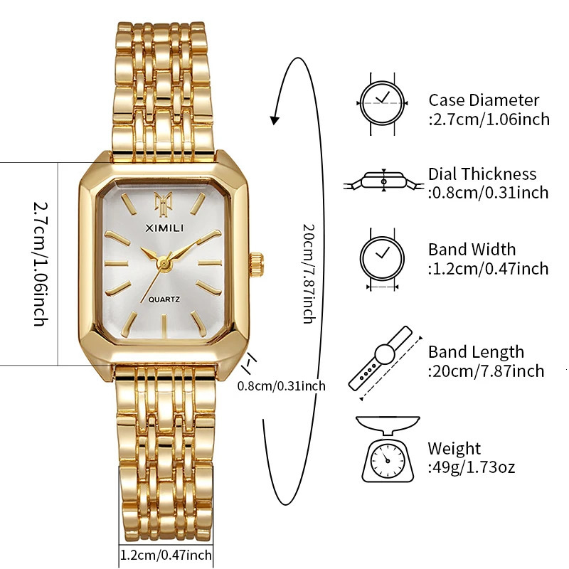 Fashion womens casual rectangular dial womens quartz watch 250425