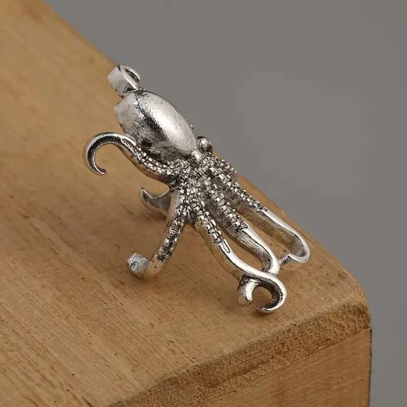 Vintage Octopus Design Ear Cuff Bohemian Ocean Style Sier Color Jewelry Creative Beach Party Earrings For Women Ornaments