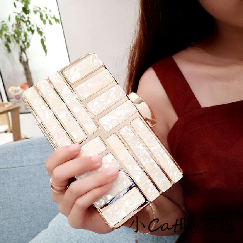 Dinner Bag Handheld Acrylic Bag Simple Chain Diagonally Spanning Bridal Evening Gown Banquet Women S Bag KQ