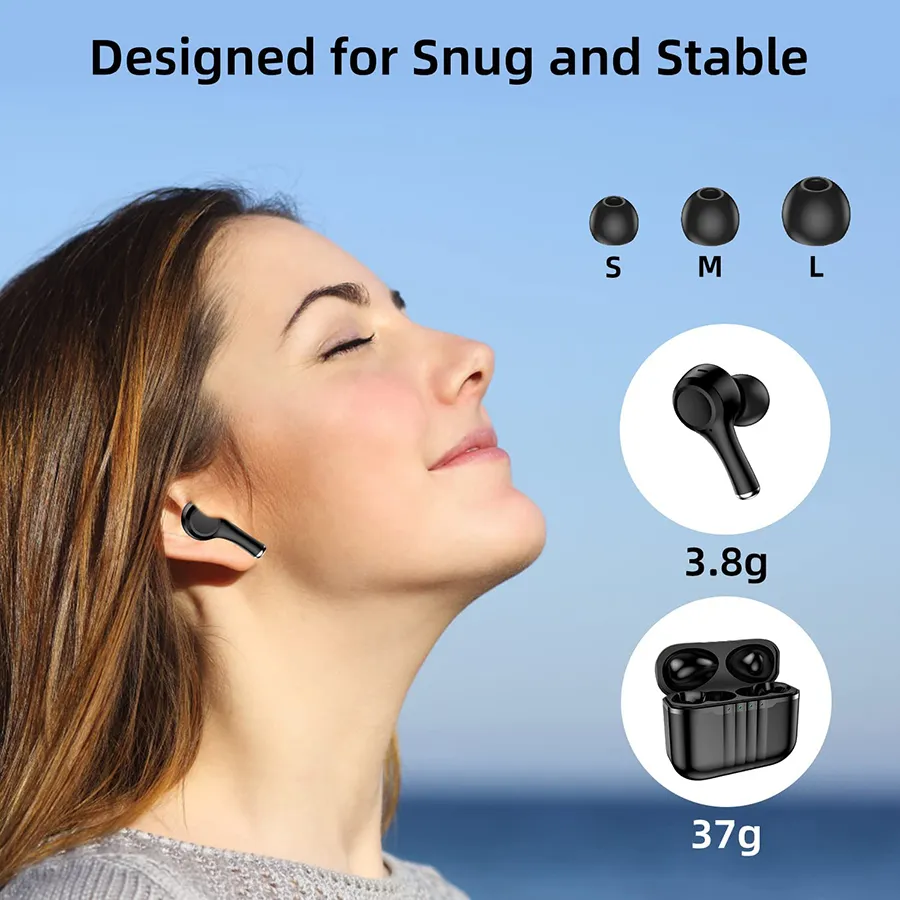 New True Wireless Bluetooth Earphone Headphone HiFi Sound Low Latency Noise Reduction Earbuds for Smartphone
