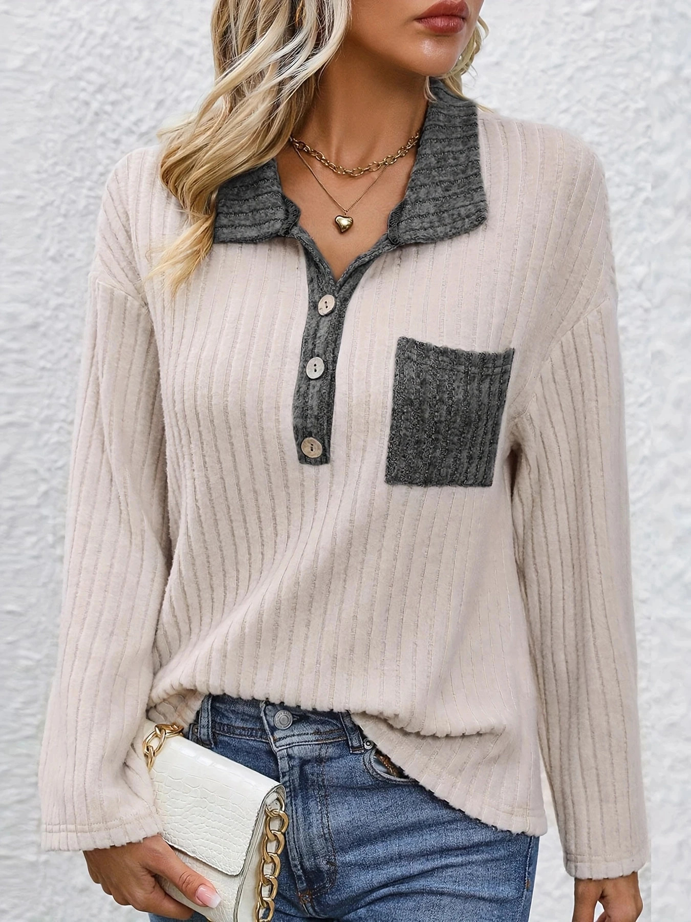 Top of womens fashionable cylindrical round neck panel button 250425