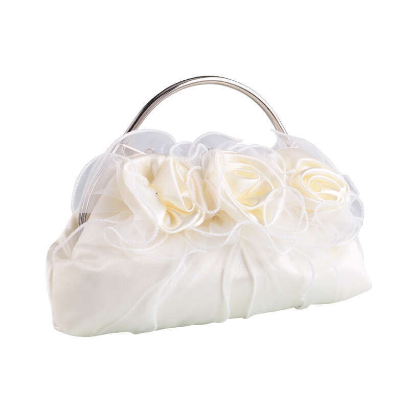 Dinner Bag New Women S Mesh Flower Handbag Exquisite Satin Evening Bag Bride Fairy Bag KQ
