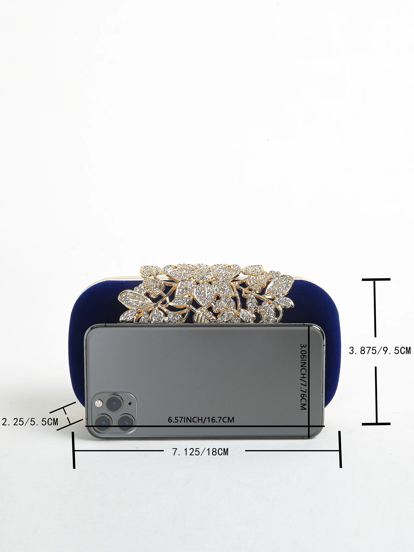 Diamond clutch bag with crystal flower buckle womens evening handbag formal party wallet 250428