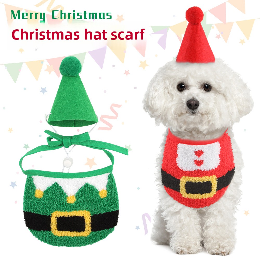 Pet birthday costume sets, cat and dog Christmas sets, suitable for small and medium-sized pets