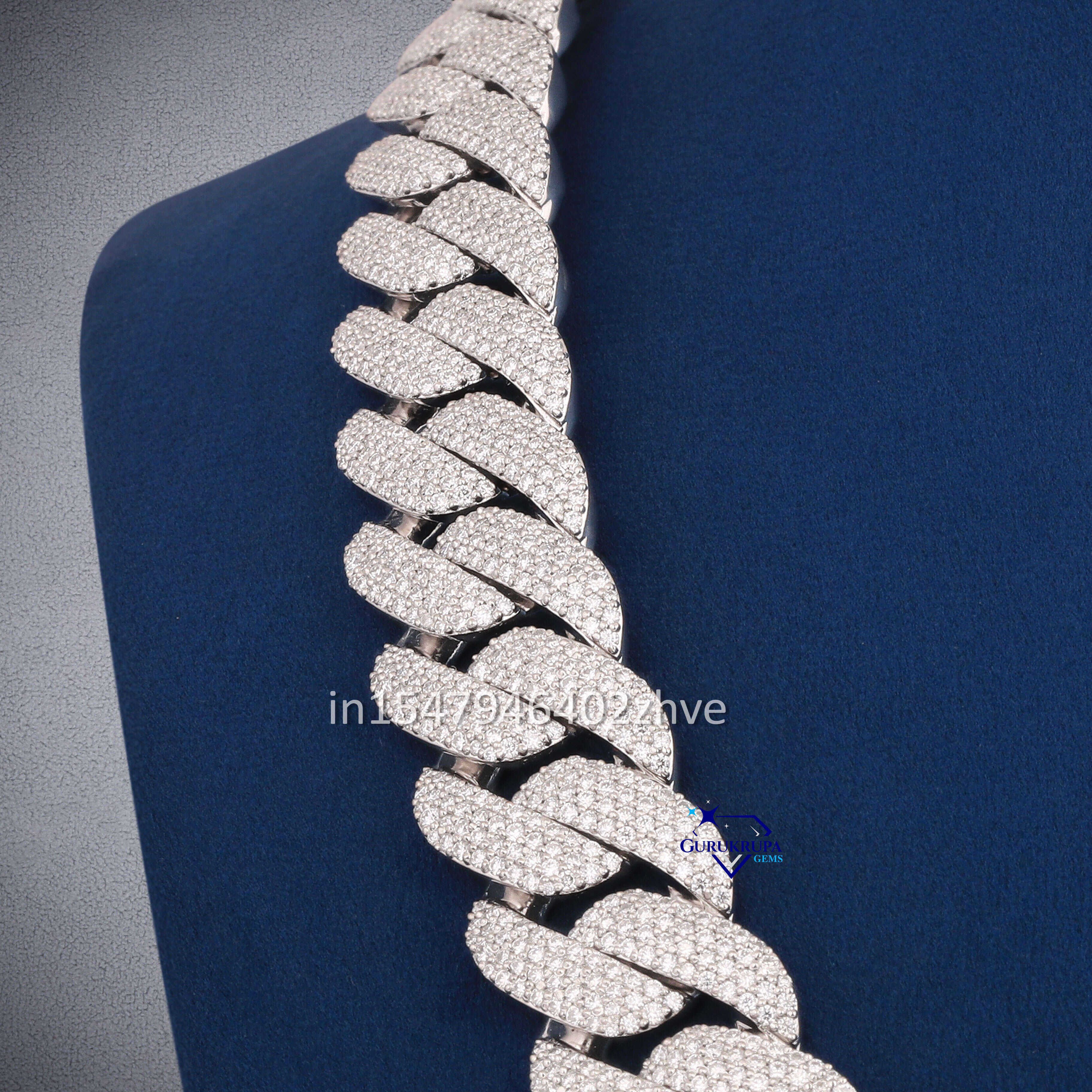925 Silver Moissanite Diamond Miami Cuban Chain Necklaces for Men Personalized Custom Design for Party Wear Gift Jewelry