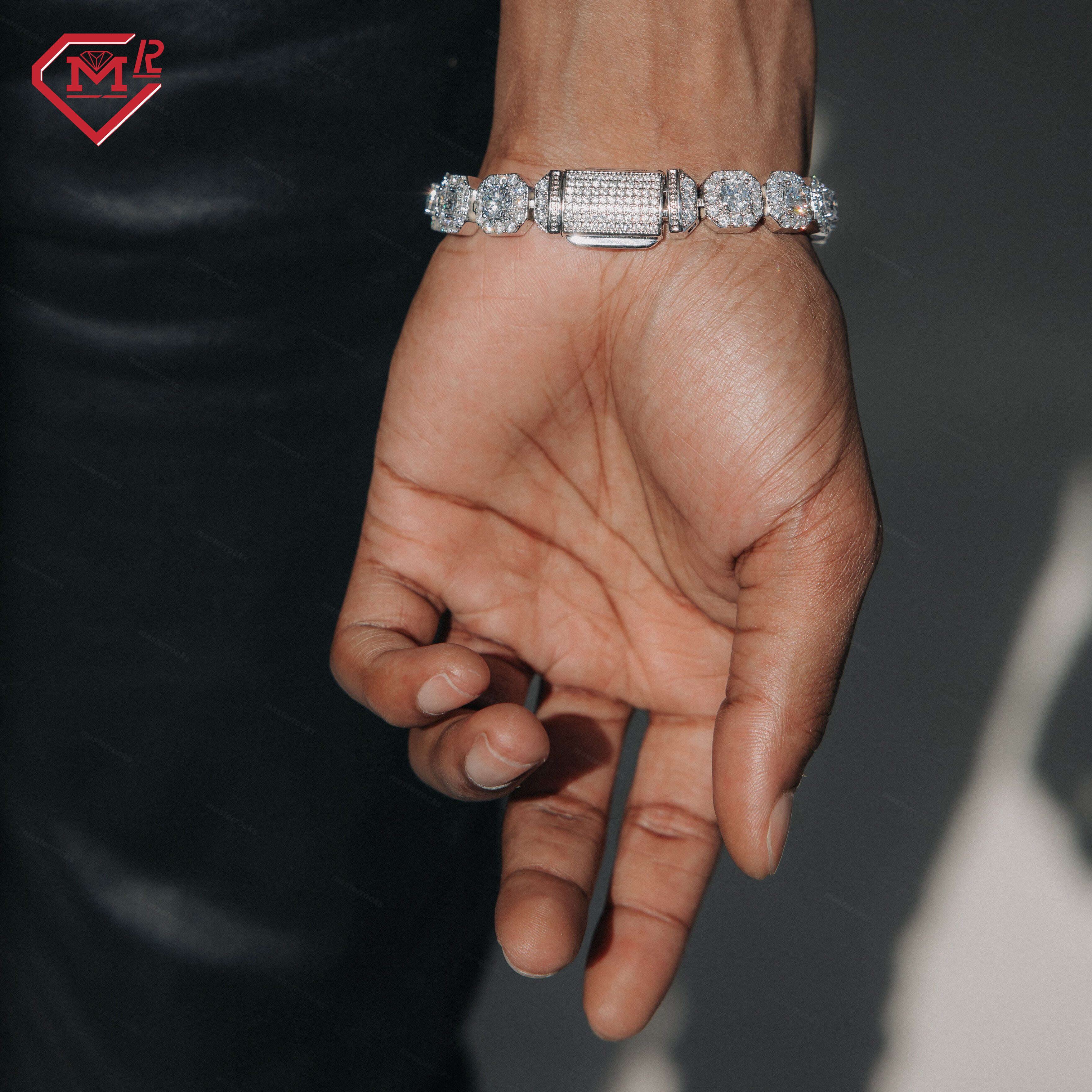 GRA Certificate Moissanite Tennis Bracelet Clustered 925 Sterling Silver 10mm Iced Out Tennis Bracelet